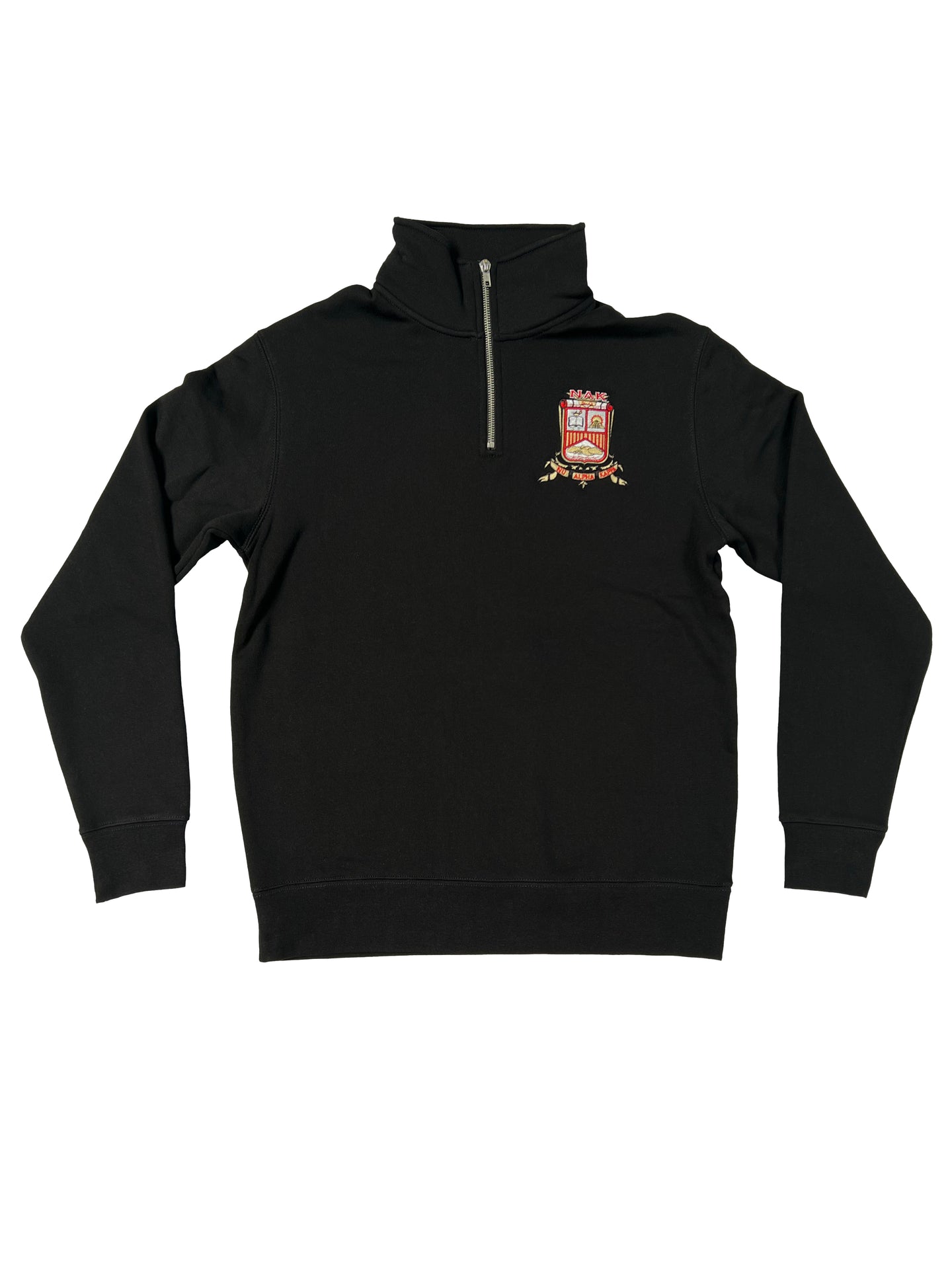 NU ALPHA KAPPA HALF ZIP CREW BLACK