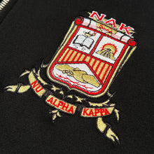 Load image into Gallery viewer, NU ALPHA KAPPA HALF ZIP CREW BLACK
