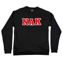 Load image into Gallery viewer, CLASSIC STITCHED APPLIQUE BLOCK LETTERS CREWNECK SWEATSHIRT BLACK