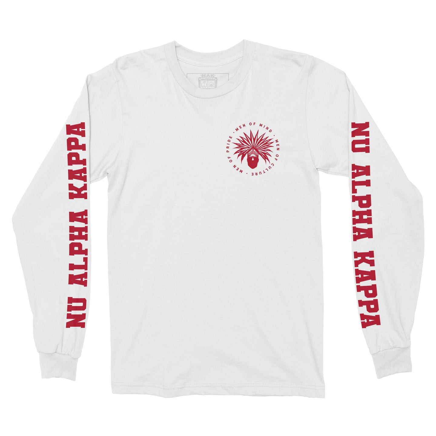 MOTTO LEFT CHEST LONG SLEEVE TSHIRT WHITE